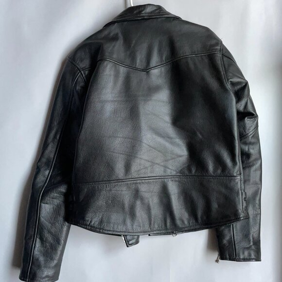 Straight To Hell Defector Black Leather Jacket w/Nickel Hardware - Large/44 - Picture 6 of 8